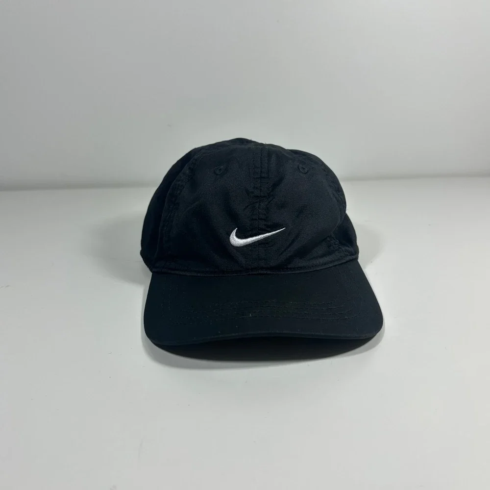 Nike Dri-FIT Toddler Hat Black Swoosh Logo Adjustable Baseball Cap 617845-023